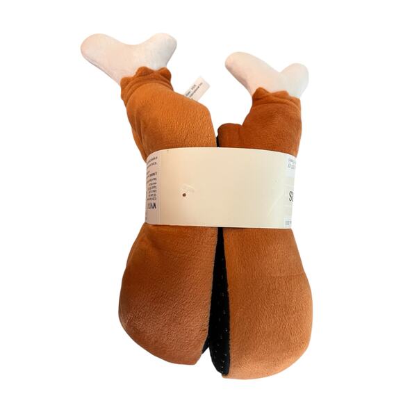 Target Turkey Leg Plush Slippers Kids XS (11T–1Y) Funny Thanksgiving House Shoes - Picture 2 of 2